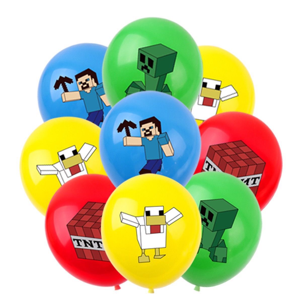 Party Games No Props - 50/100pcs Minecrafte 픽셀 풍선 애니메이션 게임
