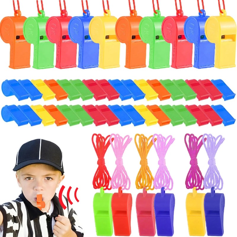 Party Games No Props - 100개 무작위 색상 생일 호루라기 어린이