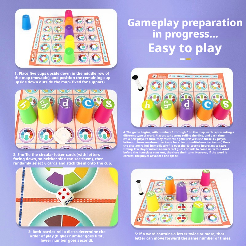 핫 키즈 중국어 병음 매칭 보드 게임 컬러 스태킹 컵  - Party Games At Home 리뷰 및 가격