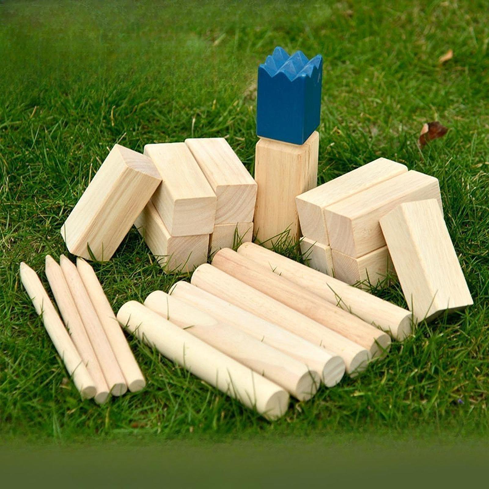 야외용 나무 쿠브 게임 세트, 잔디밭 가족 캠프 모임을 - Kubb Game Yard 리뷰 및 가격