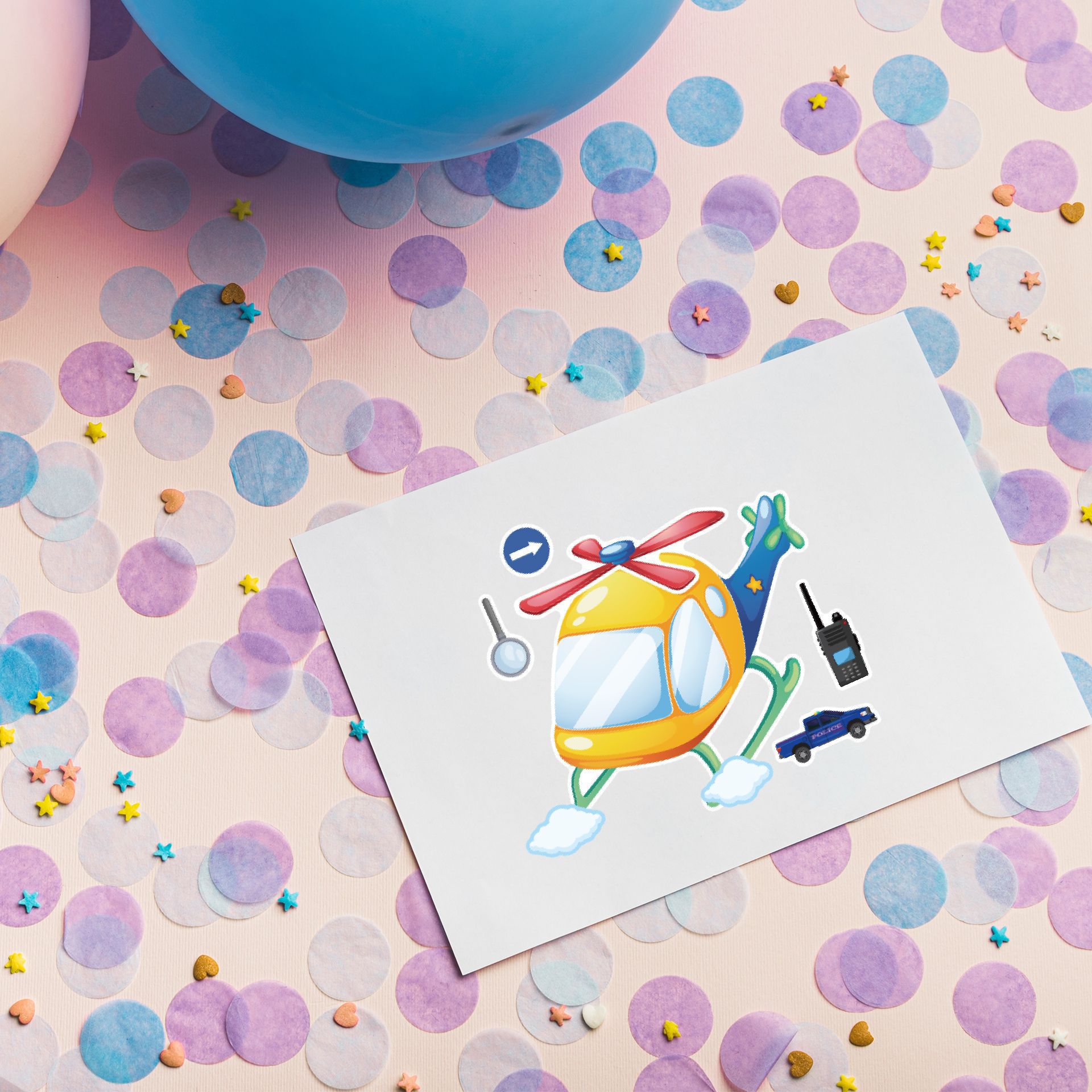 16매 만화 직업 경찰 테마 DIY 얼굴 스티커 퍼즐  - Party Games Kids Birthday 리뷰 및 가격