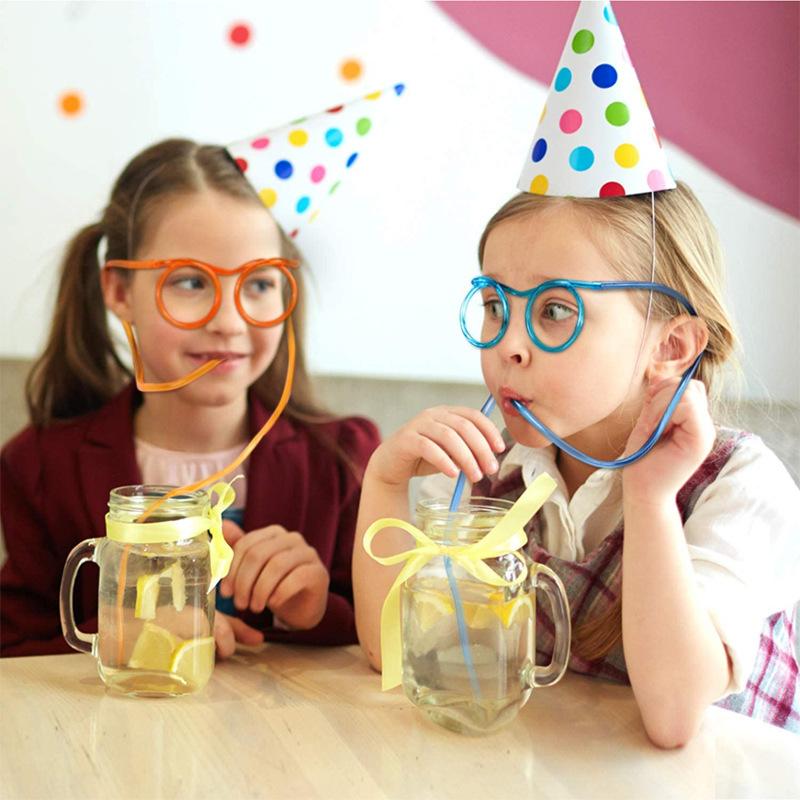 5Pcs 재미 있은 안경 모양의 마시는 빨대 DIY 유 - Party Games Kids Birthday 리뷰 및 가격